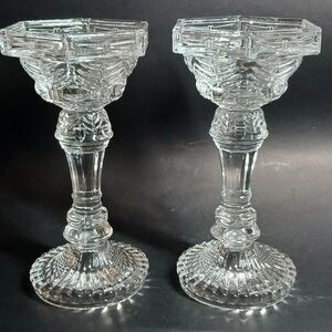 8inch Shannon Crystal Designs of Ireland Display Pedestal Pillar Candle Holders
